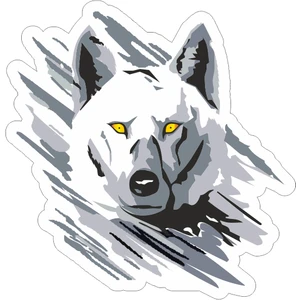 Nef Dijital  Beyaz Tilki Sticker-Etiket 8x8