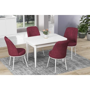 Concept Nil Serisi Beyaz Yemek Masası Mutfak Masa Takımı + 4 Adet Sandalye