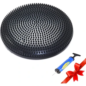 Pompalı Denge Yastığı Balance Disk Denge Pedi 33cm Siyah