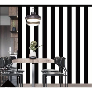 Bien Home Siyah Beyaz Çizgili Duvar Kağıdı (5m²)