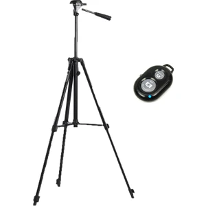135CM WT-3512 Profesyonel Dslr Tripod Bluetooth Kumandalı Telefon Tutucu