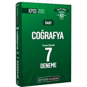 Pegem Akademi Yayıncılık 2021 KPSS ÖABT Coğrafya Tamamı Çözümlü 7 Deneme