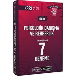 Pegem Akademi Yayıncılık 2021 KPSS ÖABT Psikolojik Danışma ve Rehberlik Tamamı Çözümlü 7 Deneme