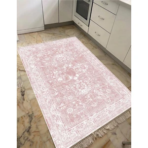 STY Home Yakomoz Kaymaz Tabanlı Yıkanabilir Halı Kilim Yolluk Dijital Baskı .pembe