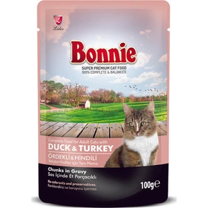 Pouch Ördekli ve Hindili Yetişkin Kedi Konservesi 100GR