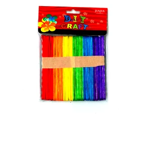 D.I.Y Craft Renkli Ince Dil Çubuğu 50'li