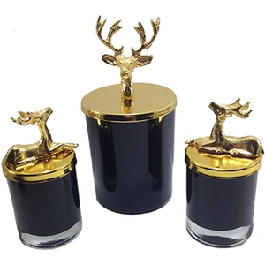 Tiem Consept  Yılbaşı Geyikli Bardak Mum Seti