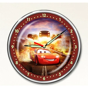 Dekor Loft Dekor Loft Premium Gece Parlayan Şimşek Mcqueen Çocuk Odası Duvar Saati