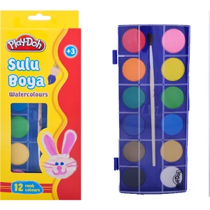 Sulu Boya 12 Renk Büyük Boy 28 mm Çocuklar İçin Eğlenceli Sanat Seti