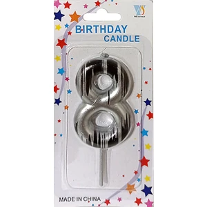 Mum Rakam Gümüş Siyah 8