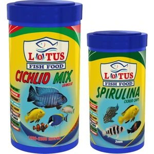 Cichlid Mix 1000 ml + Spirulina 250 ml Balık Yemi