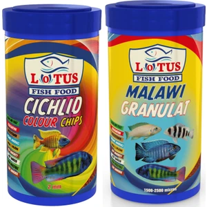 Cichlid Colour 1000 ml + Malawi Granulat 1000 ml Balık Yemi