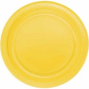 Bebeğimin İlk Partisi Sarı Plastik Tabak 22 cm 25'li