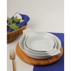 Porselen Beyaz Sahan Set 21cm - 17cm - 14cm