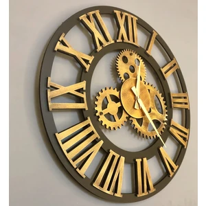 Kayra Saat Kayra Duvar Saati Antik Gold Roma 50CM