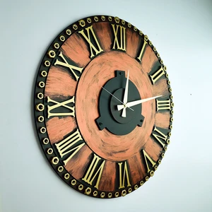 Kayra Saat Kayra Duvar Saati Somun Copper Roma BAKIR(70CM)