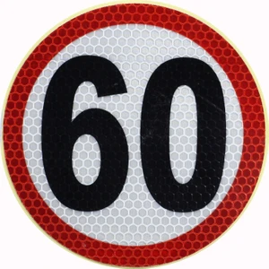 Reflektörlü Fosforlu Bant Tır Kamyon Dorse Arkası "60" Hız Yazısı 11 cm