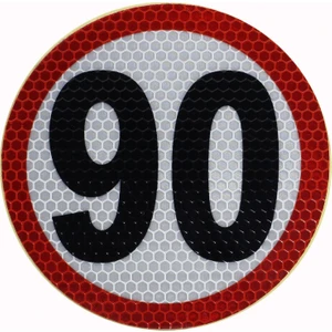 Reflektörlü Fosforlu Bant Tır Kamyon Dorse Arkası "90" Hız Yazısı 11 cm