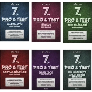Bilfen Yayınları 7. Sınıf Pro Test Soru Bankası Seti 6'lı Matematik Fen Sosyal Türkçe İngilizce Din Kültürü ve Ahlak Bilgis.