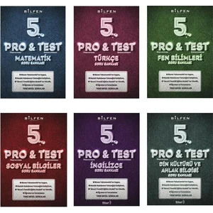 Bilfen Yayınları 5. Sınıf Pro Test Soru Bankası Seti 6'lı Matematik Fen Sosyal Türkçe İngilizce Din Kültürü ve Ahlak Bilgisi