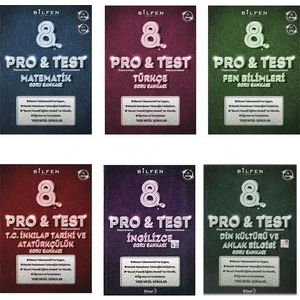 Bilfen Yayınları 8. Sınıf Pro Test Soru Bankası Seti 6'lı Matematik Fen İnkılap Tarihi Türkçe İngilizce Din Kültürü ve Ahlak Bilgisi