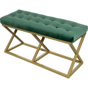 Altın - Yeşil Bench Puf