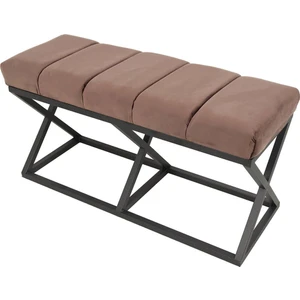 Yarmalı Siyah - Kahve Bench Puf