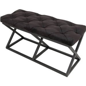 Simsiyah Kapitone Bench Puf
