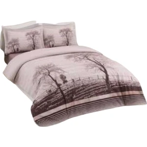 Wood Çift Kişilik Çarşaf Lastikli(fitted) Nevresim Takımı Kahve