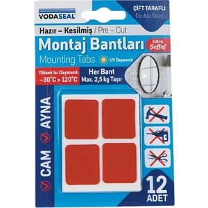 Çift Taraflı Montaj Bandı 12'li Şeffaf