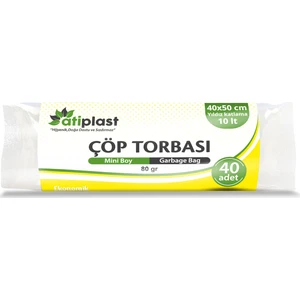 Atiplast Çöp Torbası Mini Şeffaf 80gr 45X50 40li
