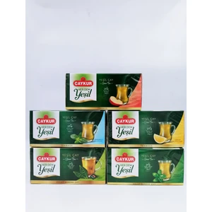 Yeşil Süzen Poşet Çay 5 Adet ( Sade, Naneli, Elmalı, Limonlu ve Melisalı )