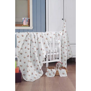 Evim Home Müslin Bebek Battaniye + Ağız Bezi (4 Lü) 120*120, Mavı, Talıa