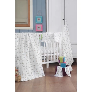 Evim Home Müslin Bebek Battaniye + Ağız Bezi (4 Lü) 120*120, Mavı, Pamıra