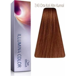 Illumina 7/43 Orta Kızıl Altın Kumral Saç Boyası 60 ml