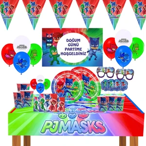 Bay Cimri Afişli Pj Maske Pj Mask Pija Maske Doğum Günü Parti Malzemeleri Süsleri Seti