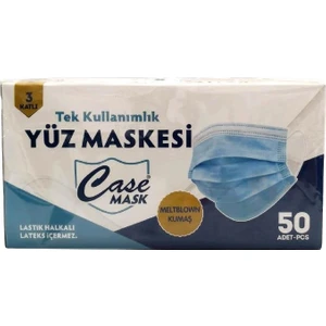 Meltblown Filtreli 3 Katlı Mavi Renk Cerrahi Maske 50 Adet