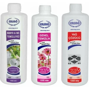 Genel Temizlik +  Banyo Wc + Yağ Çöz 3'lü Set x 1000 ml