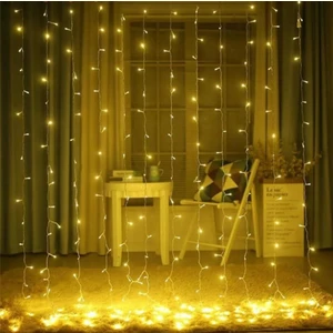 3x2 Metre Perde LED Animasyonlu 12 Saçaklı 240 Ledli Fişli Eklenebilir 8 Fonksiyonlu