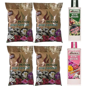 Gül Çiçek Sarayı 12 Litre Toprak ve 2 Adet Çiçek Vitamini, Çiçek Besini ve Çiçek Coşturan