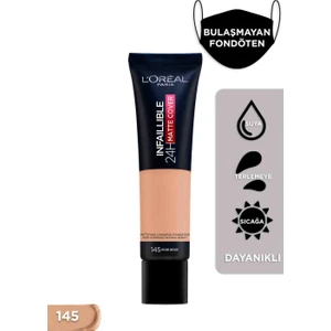 L'Oréal Paris Infaillible 32H Matte Cover Yüksek Kapatıcı Fondöten - 145 Sıcak Alt Ton