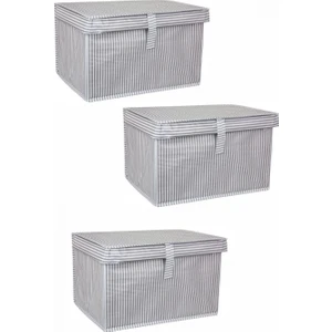 Çok Amaçlı Mini 3'lü Çizgili Desen Kutu