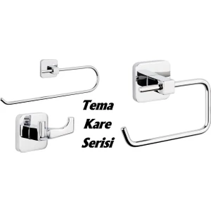 Premium Kapaksız Havluluk + Kapaksız Kağıtlık + 2'li Bornoz Askılık