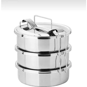 3'lü Paslanmaz Çelik Sefer Tası 14 x 6 Cm.