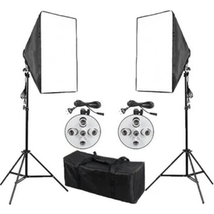 Softbox 50X70CM Paraflaş 5 Duylu Sürekli Işık 2 Li Set