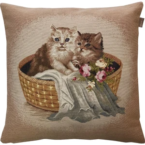 Belıeve Sepetteki Kedi Goblen Kırlent 45*45 cm