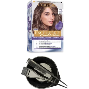 L'Oréal Paris Loreal Excellence Cool Küllü Kumral 7.11+Saç Boya Seti