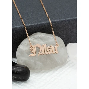 Dkmn Silver Old English İsim Kolye