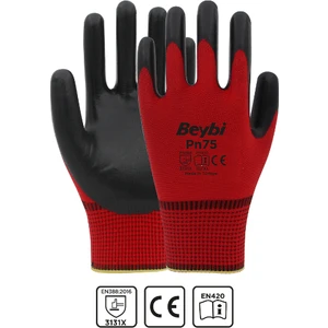 PN75 Nitril Eldiven Kırmızı No: 10 Xl 5 Çift