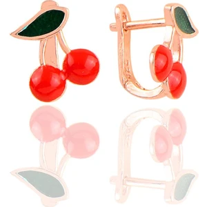 Söğütlü Silver Gümüş Klipsli Kiraz Küpe